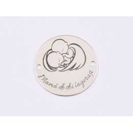 E1548 GS Link argint "Mom holding baby"  16.5mm, 0.3mm 1 buc