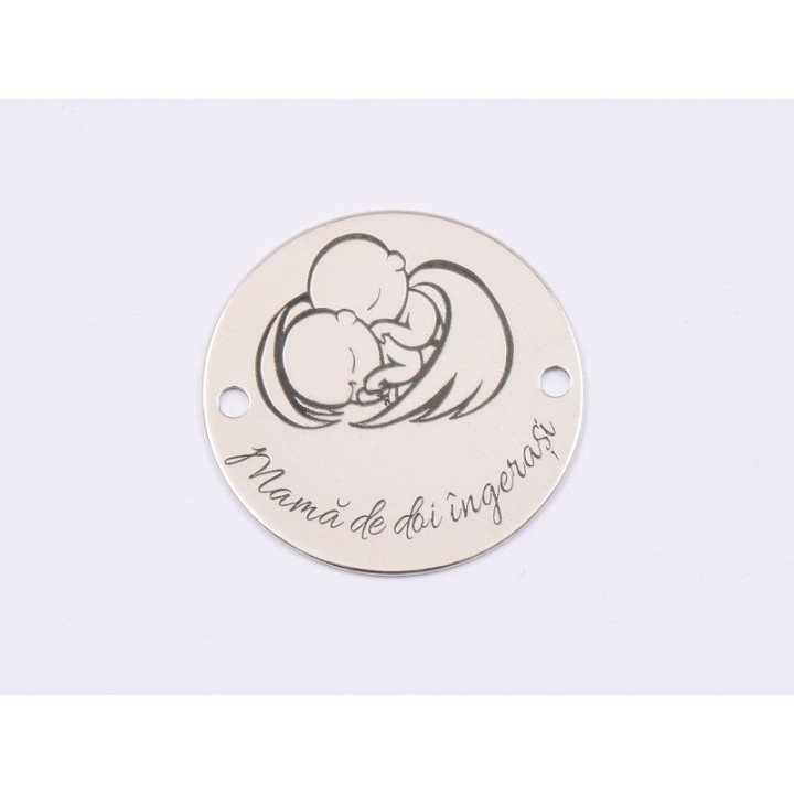 E1548 GS Link argint "Mom holding baby"  16.5mm, 0.3mm 1 buc