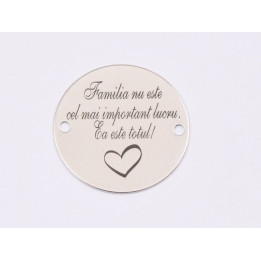 E1558 GS Link argint "Piece of my heart"  16.5mm, 0.3mm 1 buc