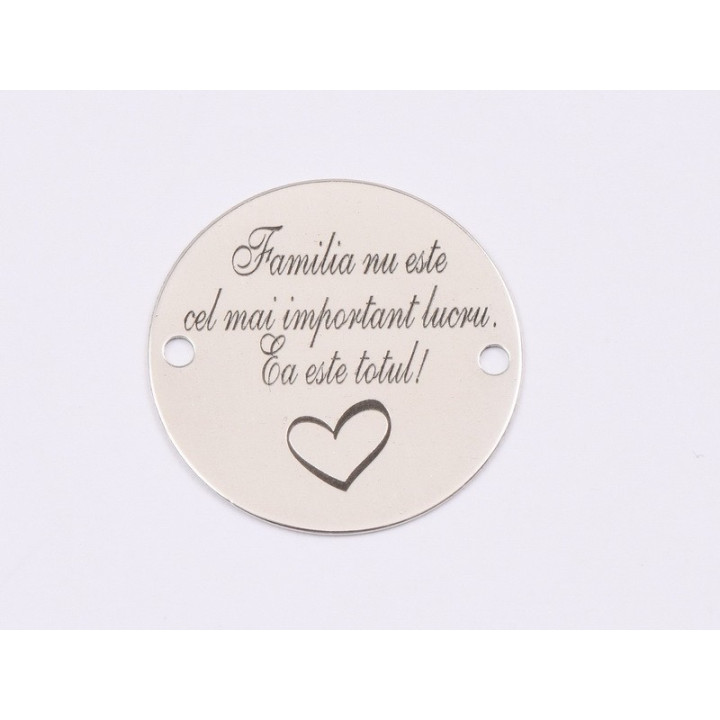 E1558 GS Link argint "Piece of my heart"  16.5mm, 0.3mm 1 buc