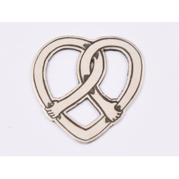 E1561 GS Link argint "Arms around heart"  18.5x18mm, 0.5mm 1 buc