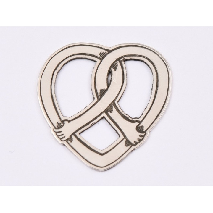 E1561 GS Link argint "Arms around heart"  18.5x18mm, 0.5mm 1 buc