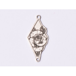 E1563 G Link argint "Trandafir"  23.5x11mm, 0.5mm 1 buc