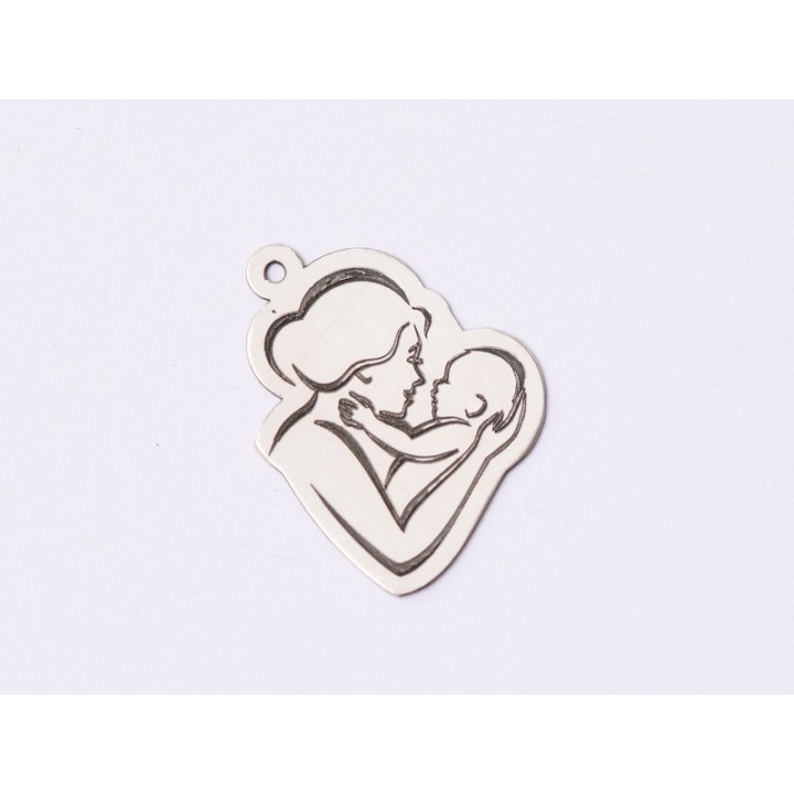 E1564 G Link argint "Mom&Baby"  17.5x14mm, 0.3mm 1 buc