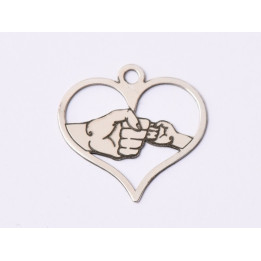 E1565 G Charm argint "Fist bump"  18.5x19.5mm, 0.5mm 1 buc