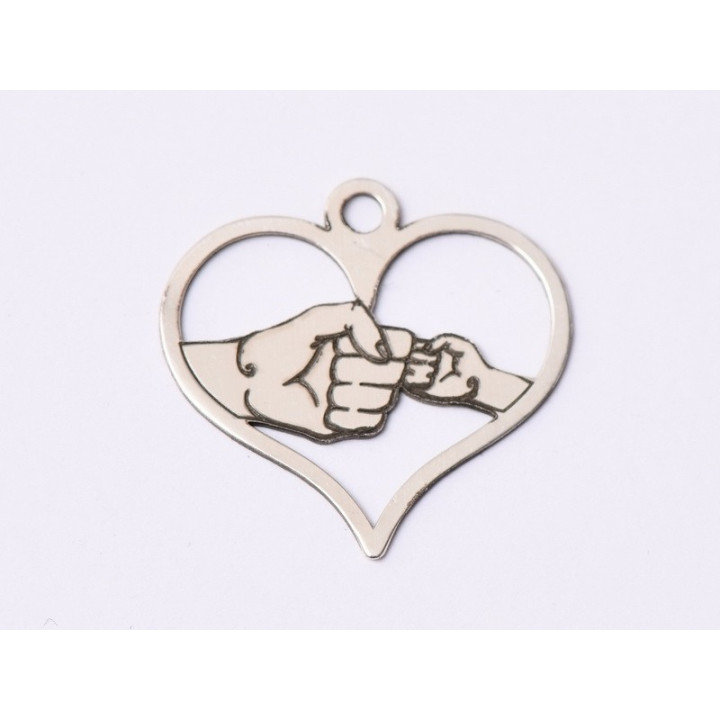 E1565 G Charm argint "Fist bump"  18.5x19.5mm, 0.5mm 1 buc