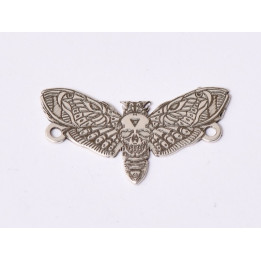 E1567 G Link argint "Fluture cap de mort"  22x12.5mm, 0.5mm 1 buc