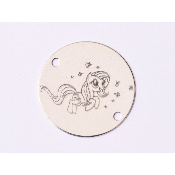 E1560 G Link argint "Cu drag de la nasii..."  16.5mm, 0.3mm 1 buc