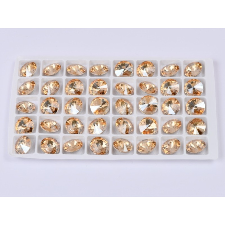 P4502-Austria Rivoli Round Stone, 12mm, Crystal Golden Shadow - 1 buc