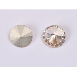 P4516-Austria Rivoli Round Stone, 12mm, Light Peach Silver Foiled - 1 buc