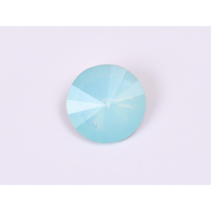 P4519-Austria Rivoli Round Stone, 12mm, Aqua Opal Silver Foiled - 1 buc