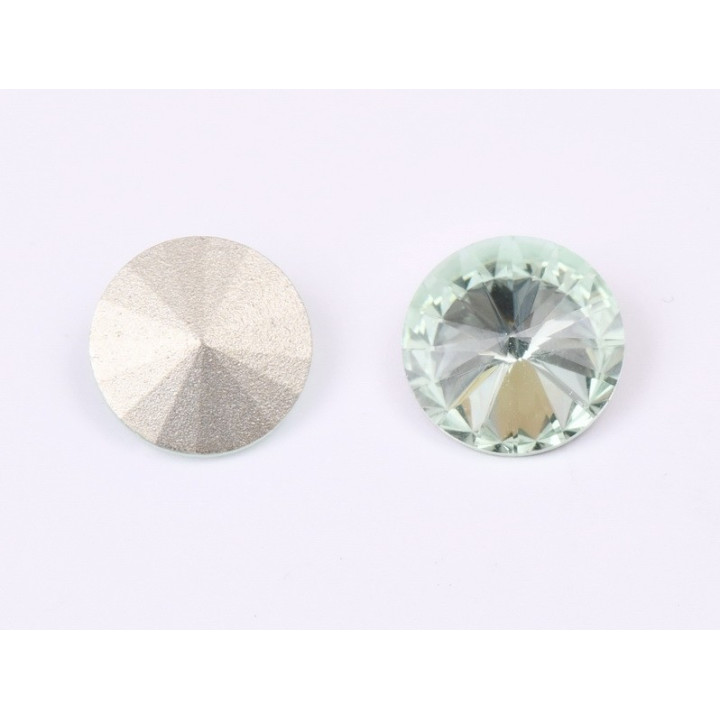 P4523-Austria Rivoli Round Stone, 12mm, Light Azore Silver Foiled - 1 buc