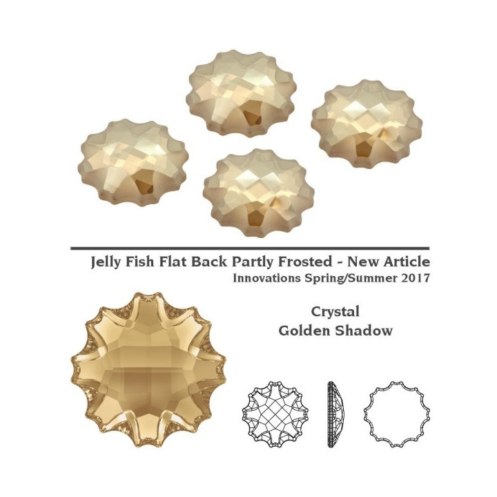 P2413-SWAROVSKI ELEMENTS 2612 Crystal Golden Shadow Foiled 14mm - bijuterii personalizate din argint | simoshop