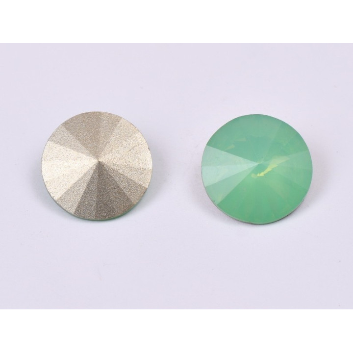 P4529-Austria Rivoli Round Stone, 12mm, Pacific Opal Silver Foiled - 1 buc