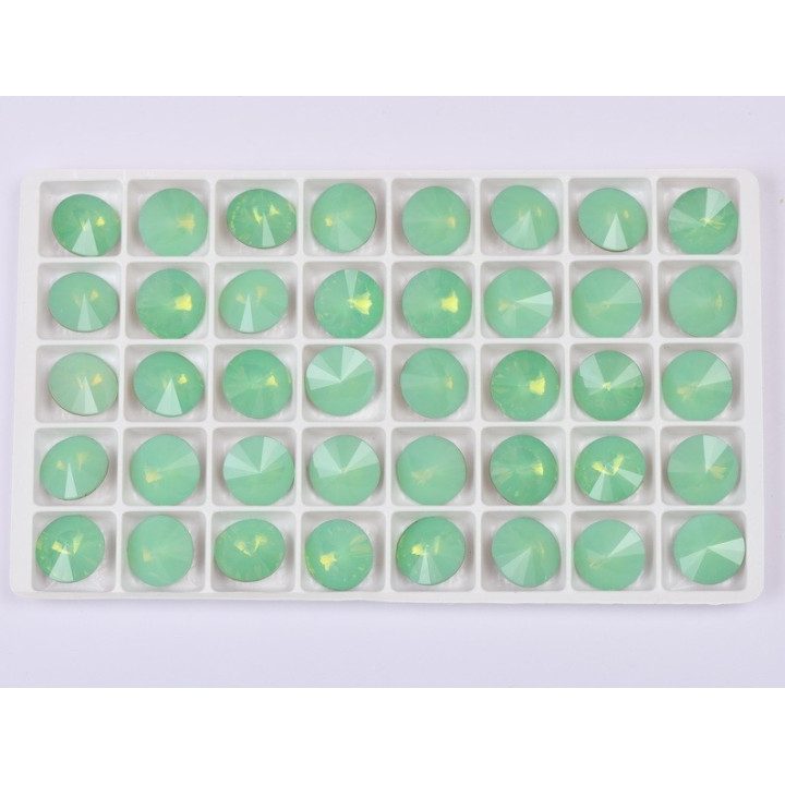 P4529-Austria Rivoli Round Stone, 12mm, Pacific Opal Silver Foiled - 1 buc