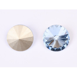 P4533-Austria Rivoli Round Stone, 12mm, Light Sapphire Silver Foiled - 1 buc