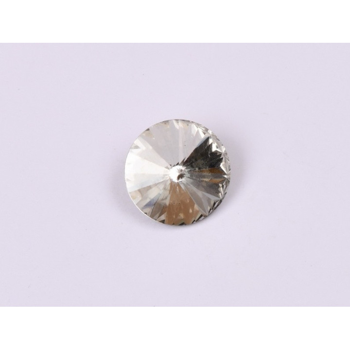 P4549-Austria Rivoli Round Stone, 12mm, Crystal Silver Shade Silver Foiled - 1 buc