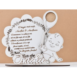 L735 -Decupaj MDF "Dragii mei nasi" 19x21 cm  -1 bucata