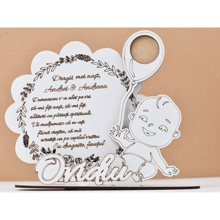 L735 -Decupaj MDF "Dragii mei nasi" 19x21 cm  -1 bucata