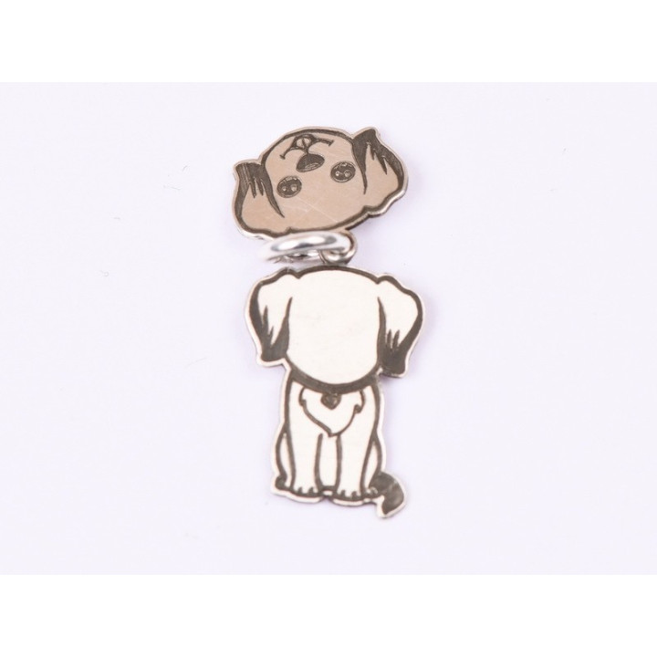 E1590 G Charm decupaj compus , cu za "Catel" 15x9mm, 0.3mm 1 buc