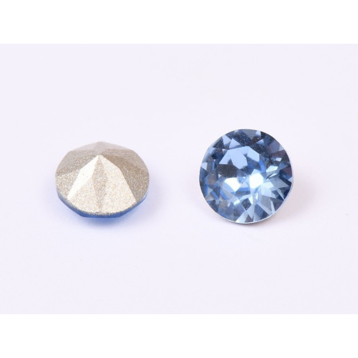 0305-Austria Chaton Round Stone, 7mm, Light Sapphire Silver Foiled - 1 buc