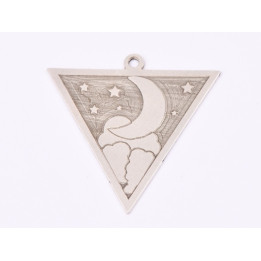 E1593 G Charm  "Luna si stele" 24.5x24.5mm, 0.6mm 1 buc