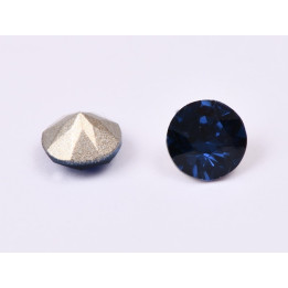0399-Austria Chaton Round Stone, 6mm,Montana Silver Foiled - 1 buc