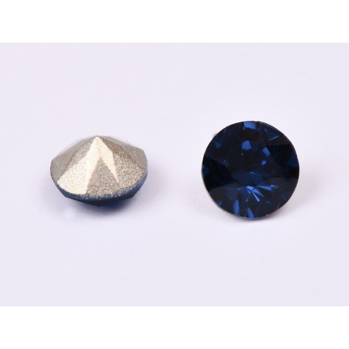 0420-Austria Chaton Round Stone, 7mm, Montana Silver Foiled - 1 buc