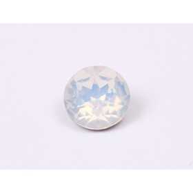0437-Austria Chaton Round Stone, 6mm, White Opal Silver Foiled - 1 buc