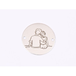E1598 GS Link Argint 925 "Tineri pe banca" 16.5mm, 0.3mm 1 buc
