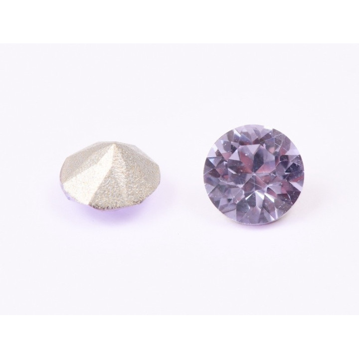 0523- Austria Chaton Round Stone, 6mm, Violet Silver Foiled - 1 buc