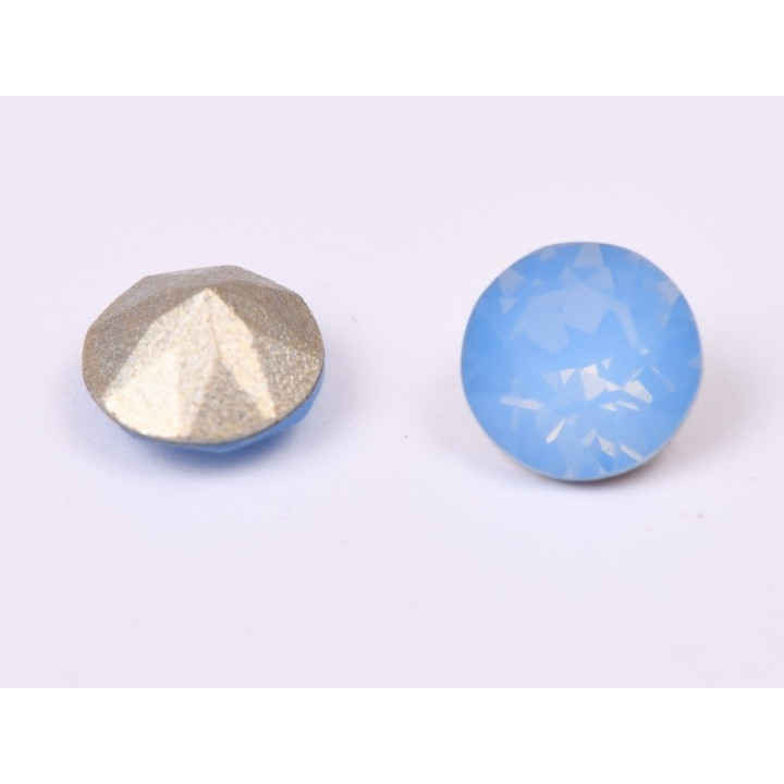 0527-Austria Chaton Round Stone, 6mm, Air Blue Opal Silver Foiled - 1 buc