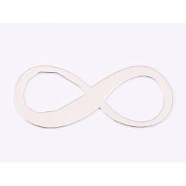 E1603 N Link argint "Infinit asimetric" 35x15mm, 0.6mm 1 buc