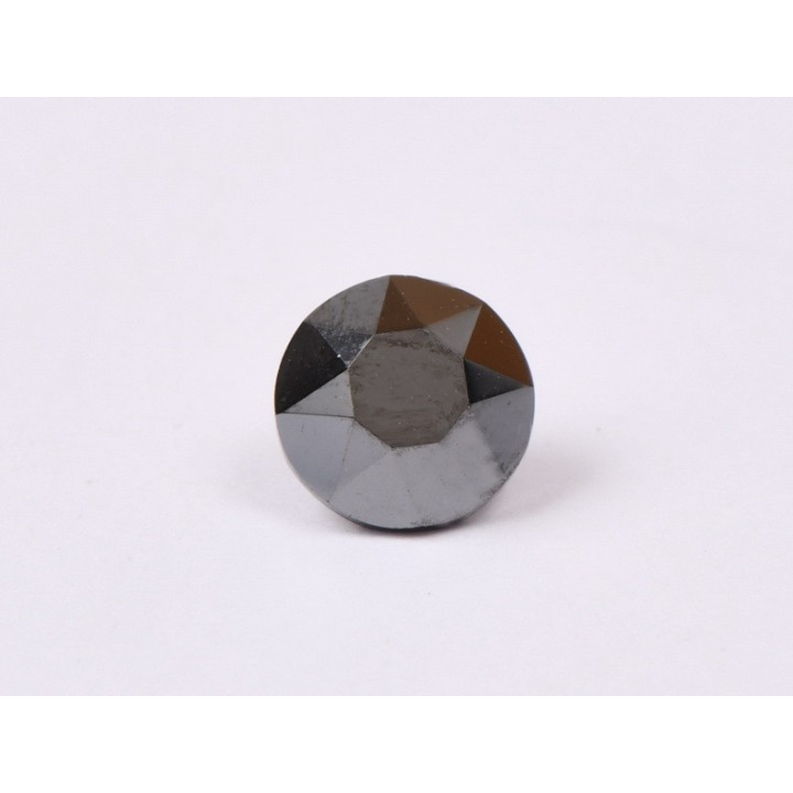 0531-Austria Chaton Round Stone, 6mm, Jet Hematite Silver Foiled - 1 buc