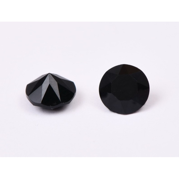 0545-Austria Chaton Round Stone, 6mm, Jet - 1 buc