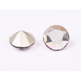 0547-Austria Chaton Round Stone, 6mm, Crystal Comet Argent Light Silver Foiled- 1 buc