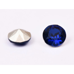0551-Austria Chaton Round Stone, 6mm, Dark Indigo Silver Foiled- 1 buc