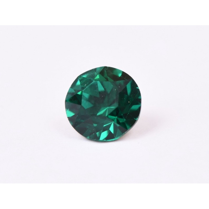 0559-Austria Chaton Round Stone, 7mm, Emerald Silver Foiled - 1 buc