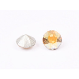 0577-Austria Chaton Round Stone, 6mm, Crystal Metallic Sunshine Silver Foiled- 1 buc