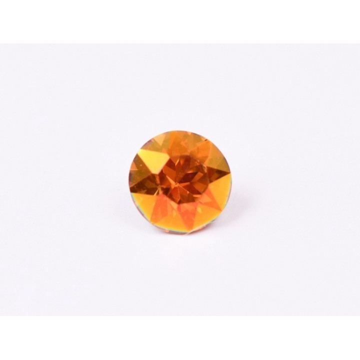 0583-Austria Chaton Round Stone, 6mm, Crystal Copper Silver Foiled- 1 buc