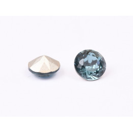 0592-Cristal Chaton Round Stone, 7mm, Denim Blue Silver Foiled - 1 buc