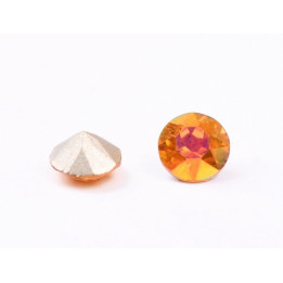 0606-Austria Chaton Round Stone, 6mm, Crystal Astral Pink Silver Foiled- 1 buc