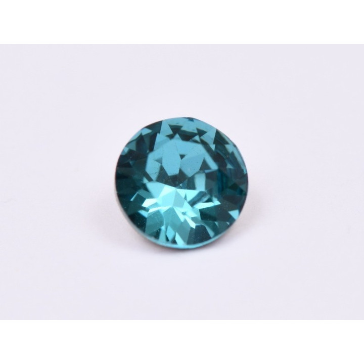 0630-Austria Chaton Round Stone, 6mm, Indicolite Silver Foiled- 1 buc