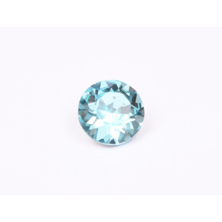 0651-Austria Chaton Round Stone, 6mm, Aquamarine Silver Foiled- 1 buc