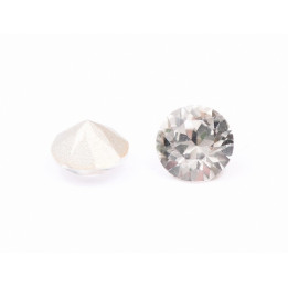 0665-Austria Chaton Round Stone, 7mm, Crystal  Silver Foiled - 1 buc