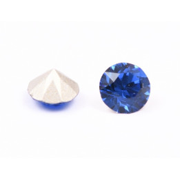 0668-Austria Chaton Round Stone, 7mm, Sapphire Silver Foiled - 1 buc