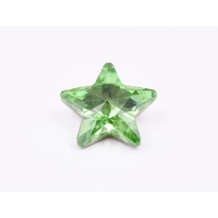 P4553-Cristal Star Fancy Stone, 10mm, Peridot Silver Foiled - 1 buc