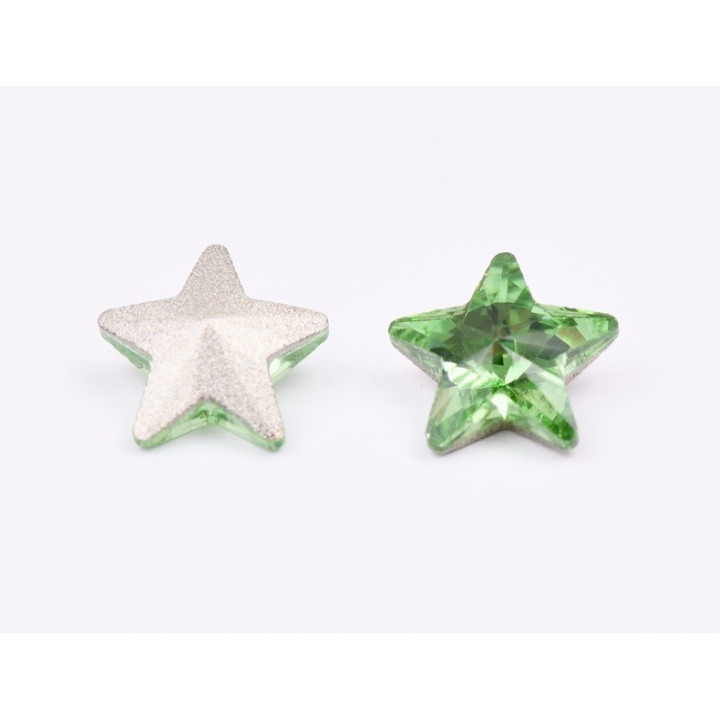 P4553-Cristal Star Fancy Stone, 10mm, Peridot Silver Foiled - 1 buc
