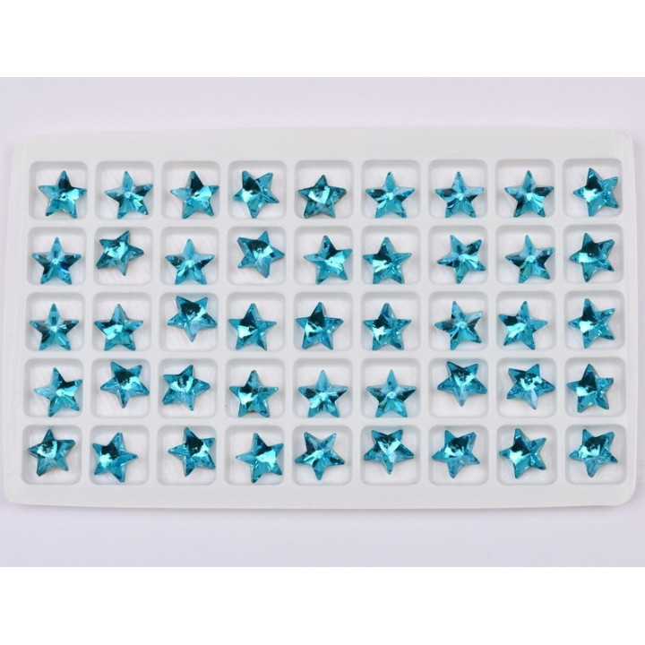 P4555-Cristal Star Fancy Stone, 10mm, Dark Aquamarine Silver Foiled - 1 buc