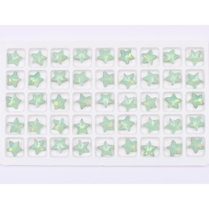 P4557-Cristal Star Fancy Stone, 10mm, Chrysolite Opal Silver Foiled - 1 buc
